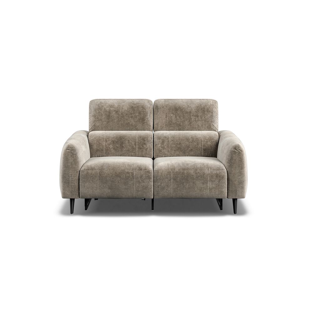 Juliette 2 Seater Recliner Sofa With Power Headrest in Descent Taupe Fabric Thumbnail 2