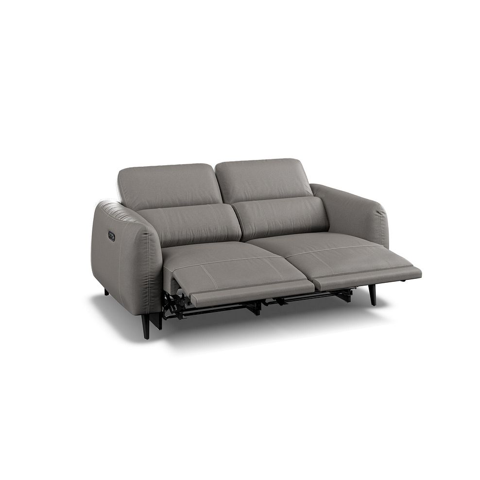 Juliette 2 Seater Recliner Sofa With Power Headrest in Elephant Grey Leather Thumbnail 2