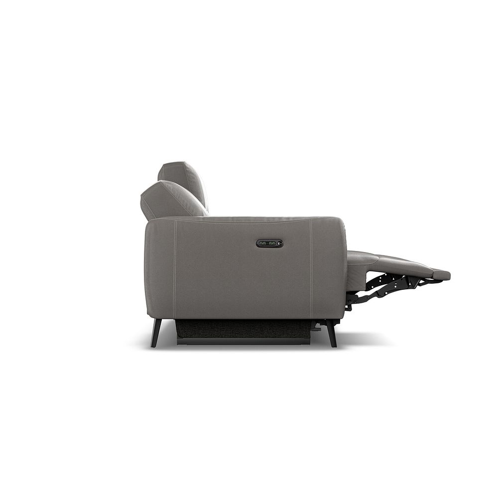 Juliette 2 Seater Recliner Sofa With Power Headrest in Elephant Grey Leather 7