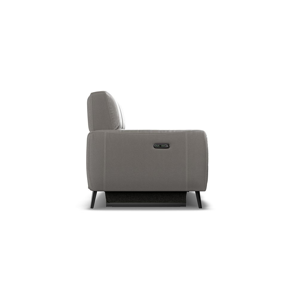 Juliette 2 Seater Recliner Sofa With Power Headrest in Elephant Grey Leather 8