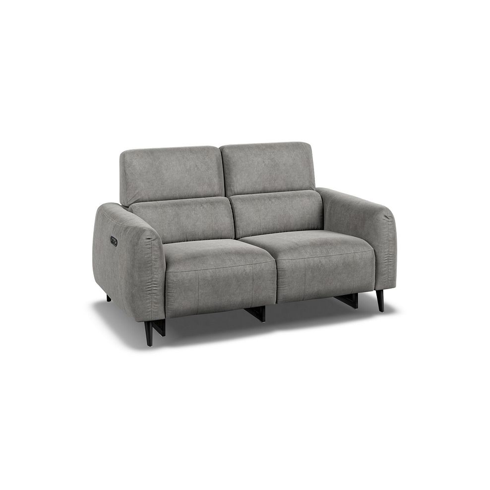 Juliette 2 Seater Recliner Sofa With Power Headrest in Maldives Dark Grey Fabric