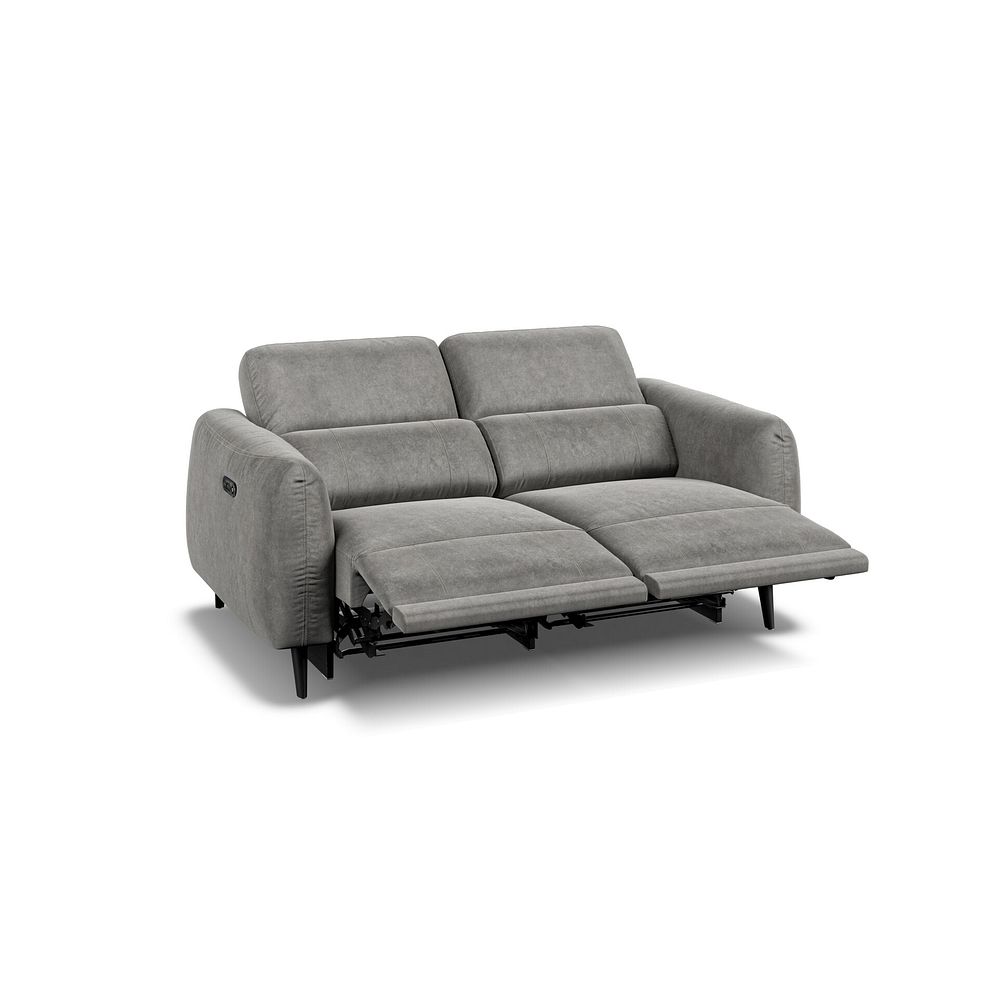 Juliette 2 Seater Recliner Sofa With Power Headrest in Maldives Dark Grey Fabric 4