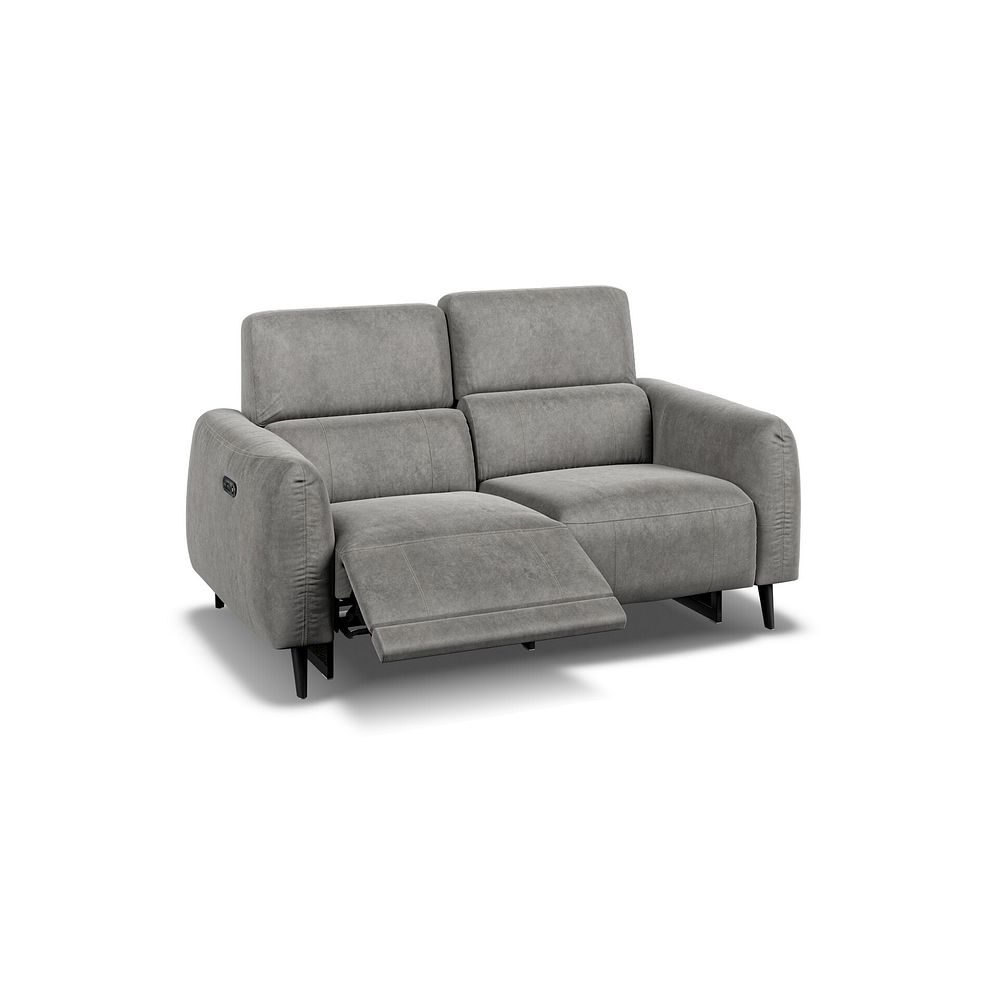 Juliette 2 Seater Recliner Sofa With Power Headrest in Maldives Dark Grey Fabric 2