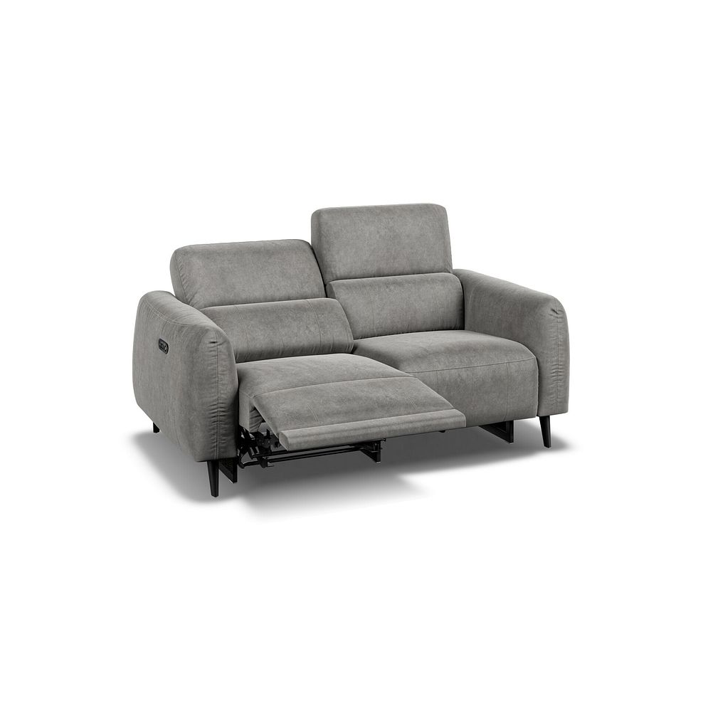 Juliette 2 Seater Recliner Sofa With Power Headrest in Maldives Dark Grey Fabric 3