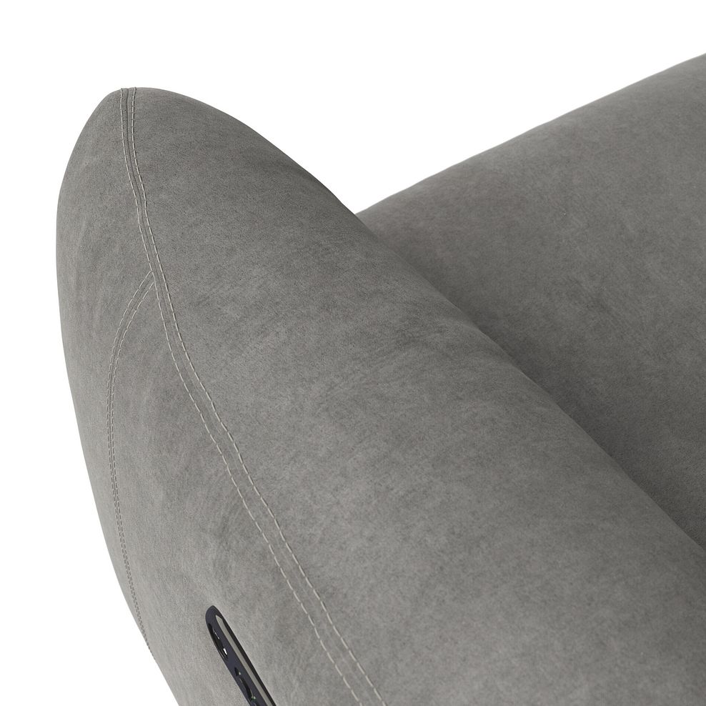 Juliette 2 Seater Recliner Sofa With Power Headrest in Maldives Dark Grey Fabric 9