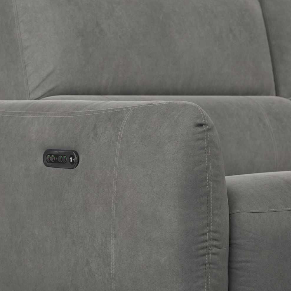 Juliette 2 Seater Recliner Sofa With Power Headrest in Maldives Dark Grey Fabric 10