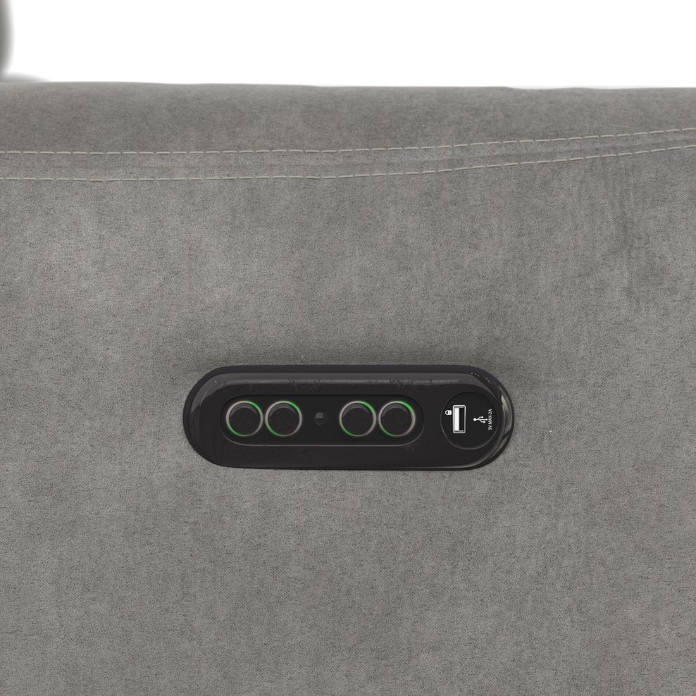 Juliette 2 Seater Recliner Sofa With Power Headrest in Maldives Dark Grey Fabric 11