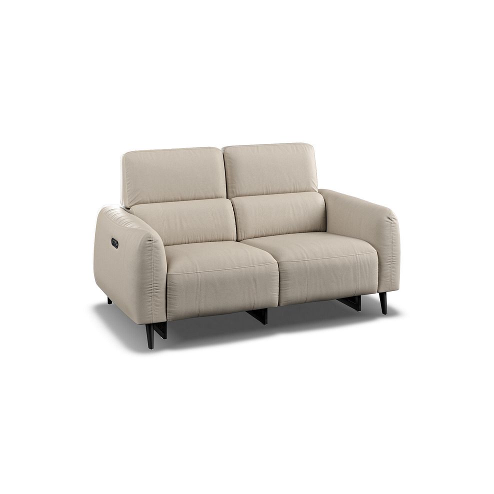 Juliette 2 Seater Recliner Sofa With Power Headrest in Pebble Leather 1
