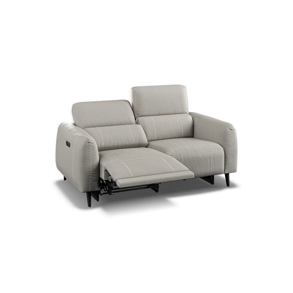 Juliette 2 Seater Recliner Sofa With Power Headrest in Taupe Leather Thumbnail 4