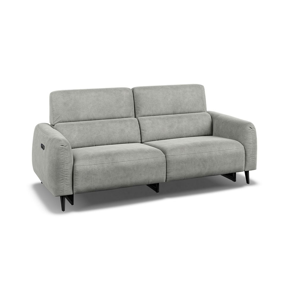 Juliette 3 Seater Recliner Sofa With Power Headrest in Billy Joe Dove Grey Fabric