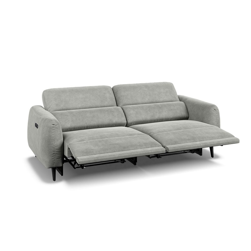Juliette 3 Seater Recliner Sofa With Power Headrest in Billy Joe Dove Grey Fabric 4