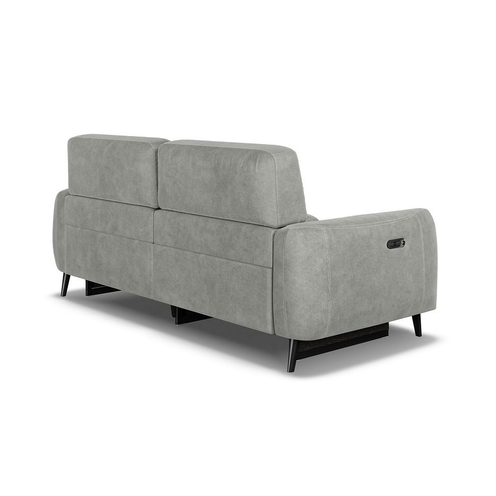 Juliette 3 Seater Recliner Sofa With Power Headrest in Billy Joe Dove Grey Fabric 5