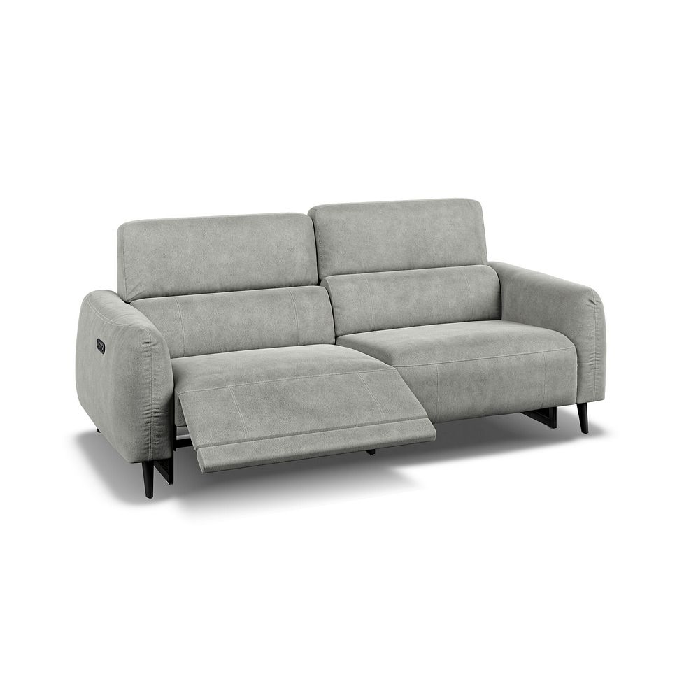 Juliette 3 Seater Recliner Sofa With Power Headrest in Billy Joe Dove Grey Fabric 3