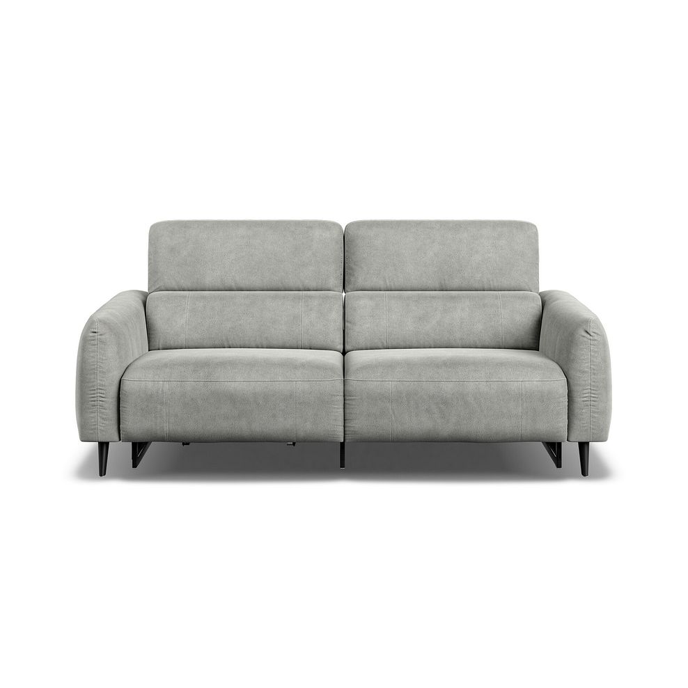 Juliette 3 Seater Recliner Sofa With Power Headrest in Billy Joe Dove Grey Fabric Thumbnail 2