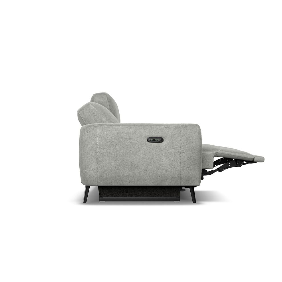 Juliette 3 Seater Recliner Sofa With Power Headrest in Billy Joe Dove Grey Fabric 8