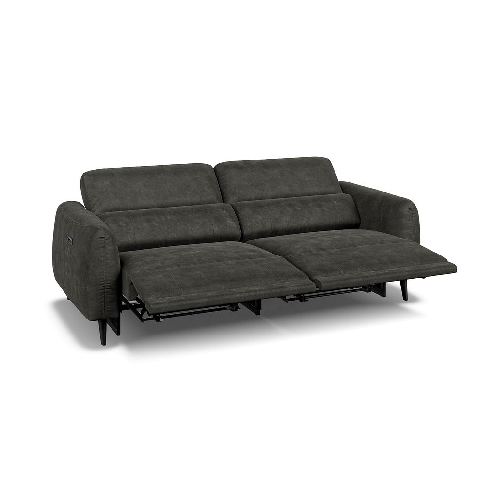 Juliette 3 Seater Recliner Sofa With Power Headrest in Billy Joe Grey Fabric 2