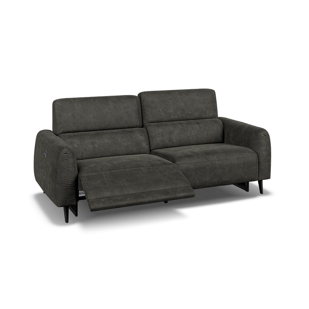 Juliette 3 Seater Recliner Sofa With Power Headrest in Billy Joe Grey Fabric 3
