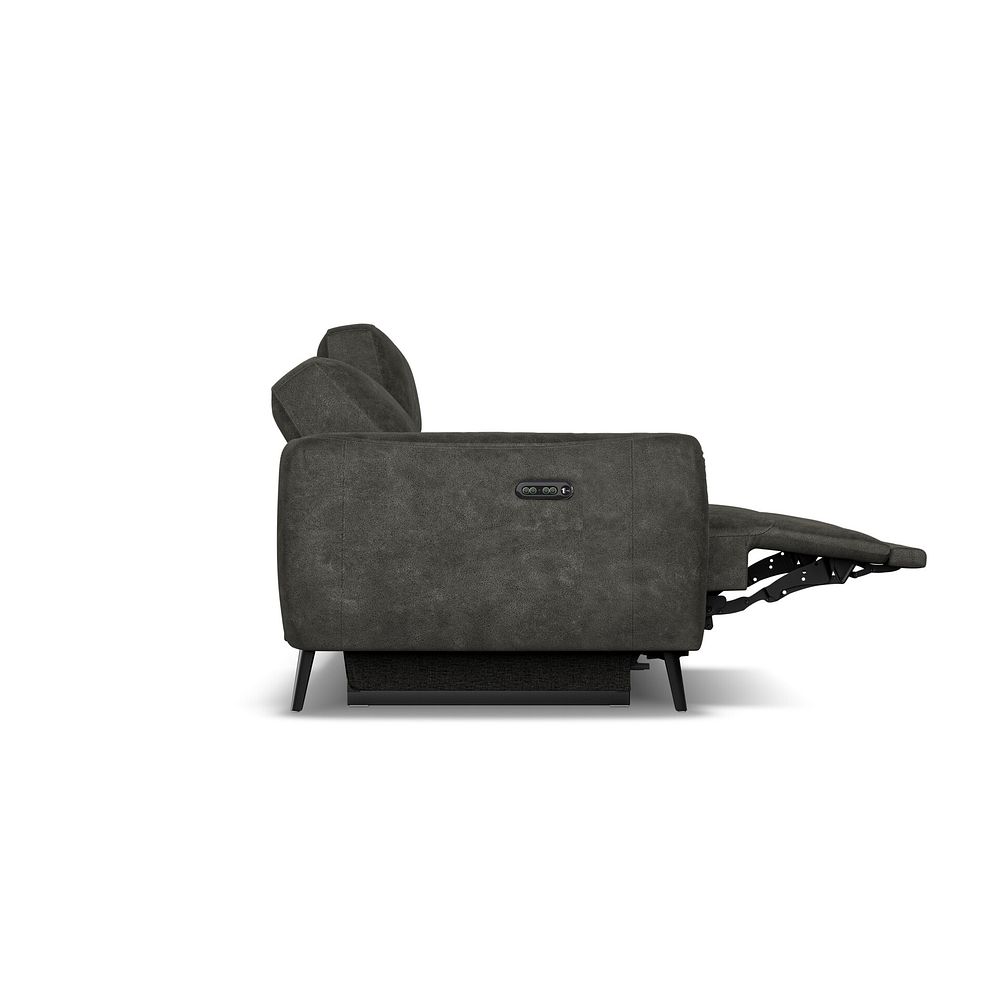 Juliette 3 Seater Recliner Sofa With Power Headrest in Billy Joe Grey Fabric 8