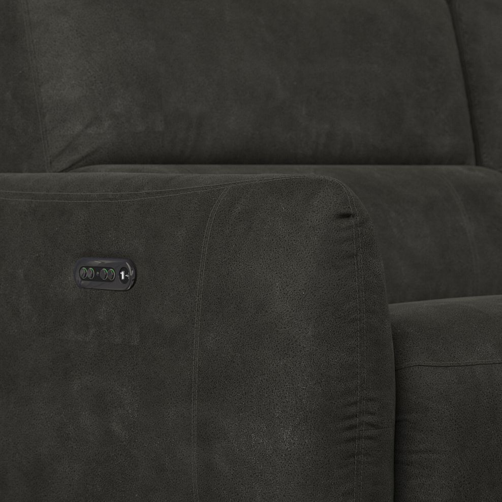 Juliette 3 Seater Recliner Sofa With Power Headrest in Billy Joe Grey Fabric 10