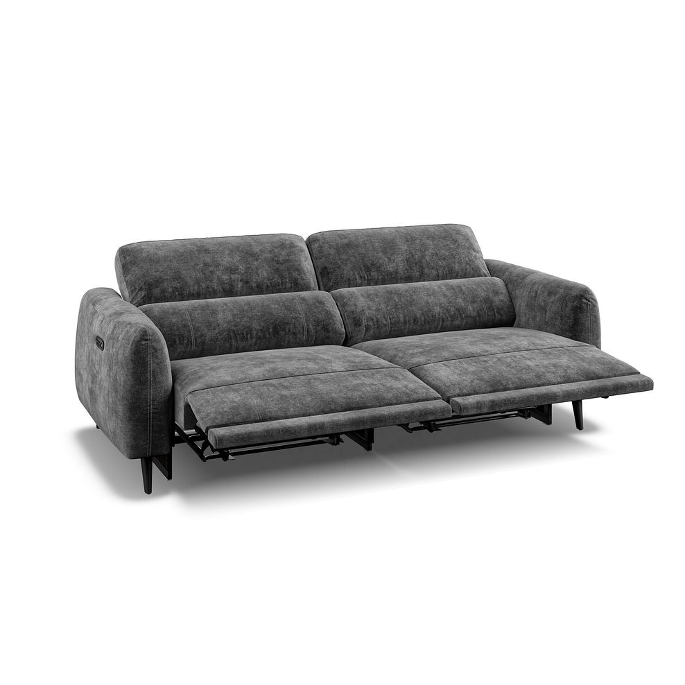 Juliette 3 Seater Recliner Sofa With Power Headrest in Descent Charcoal Fabric 4