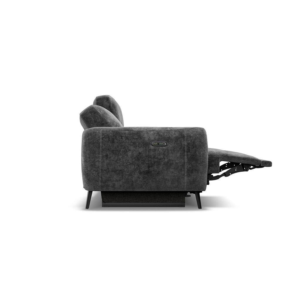Juliette 3 Seater Recliner Sofa With Power Headrest in Descent Charcoal Fabric 8