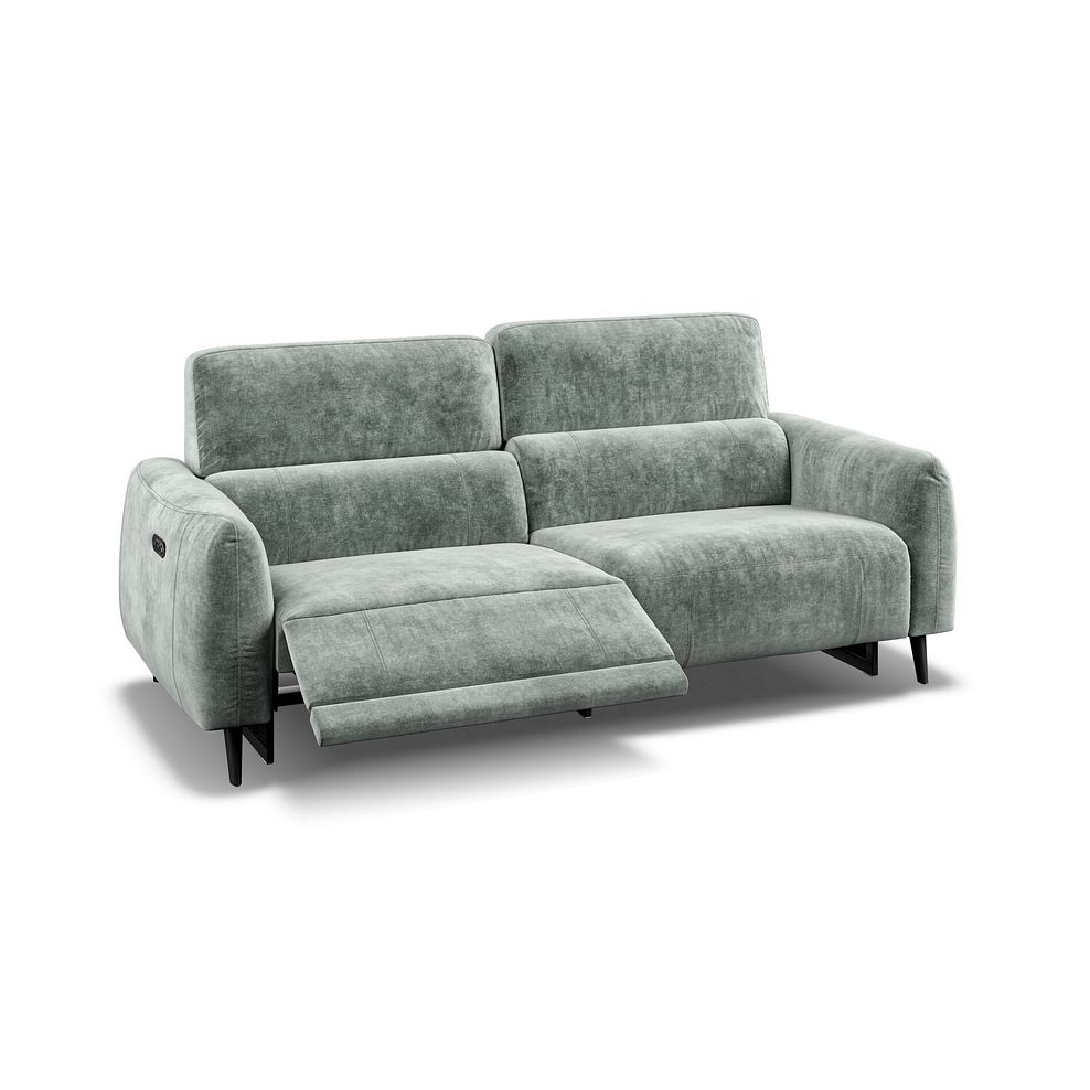 Juliette 3 Seater Recliner Sofa With Power Headrest in Descent Pewter Fabric 2
