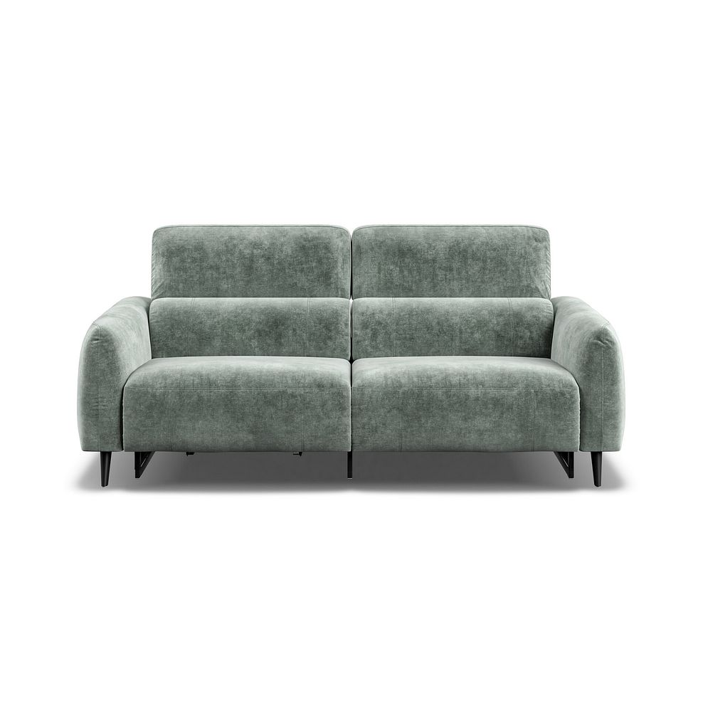 Juliette 3 Seater Recliner Sofa With Power Headrest in Descent Pewter Fabric 6