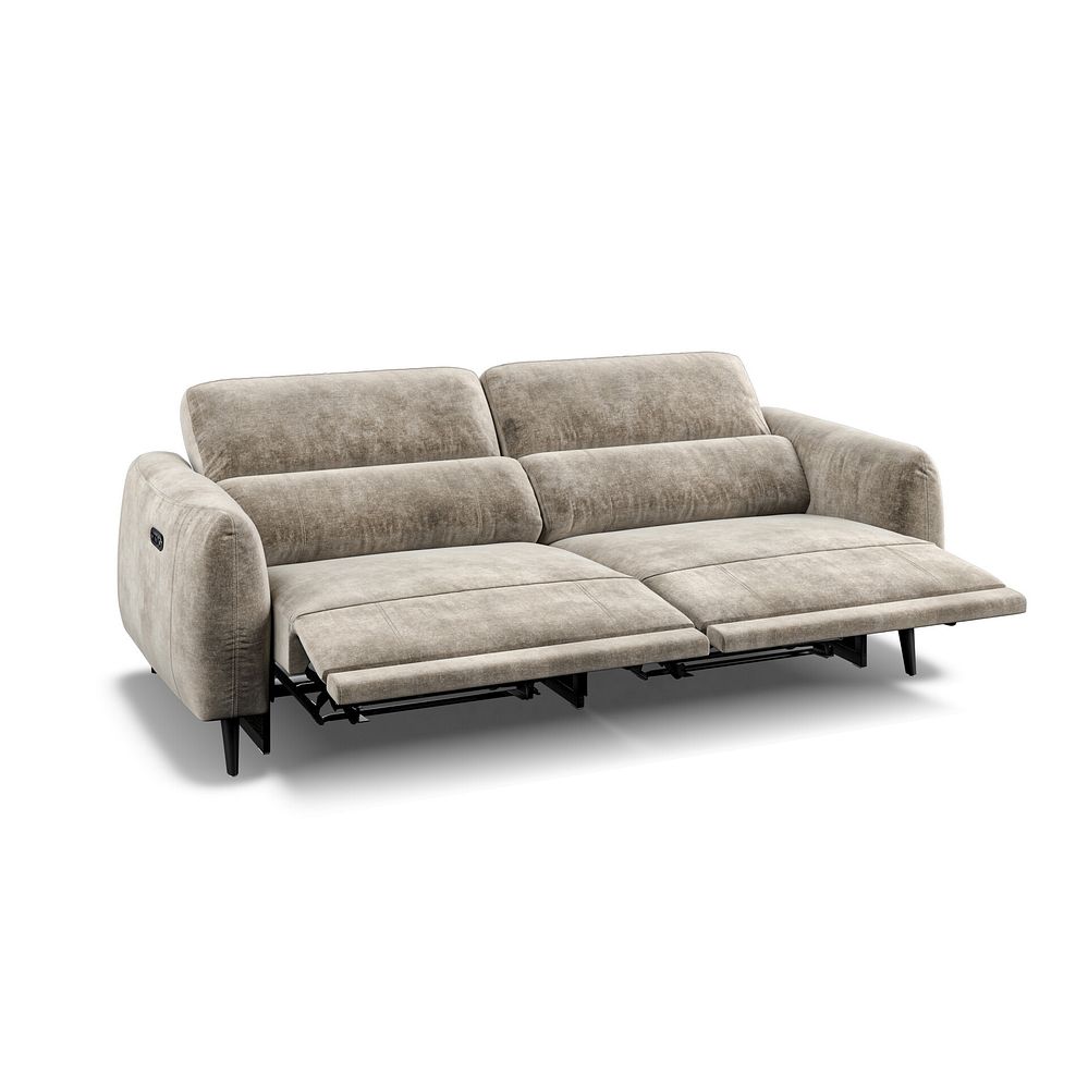 Juliette 3 Seater Recliner Sofa With Power Headrest in Descent Taupe Fabric 4
