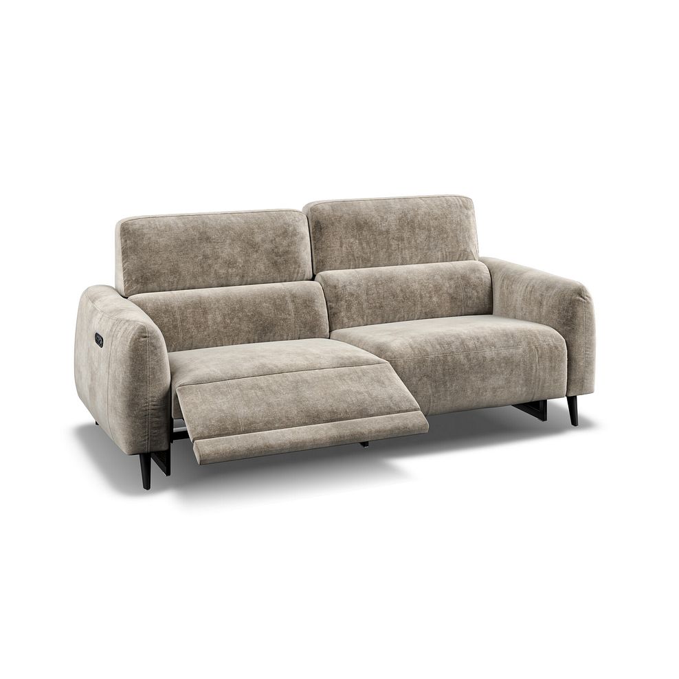 Juliette 3 Seater Recliner Sofa With Power Headrest in Descent Taupe Fabric 2
