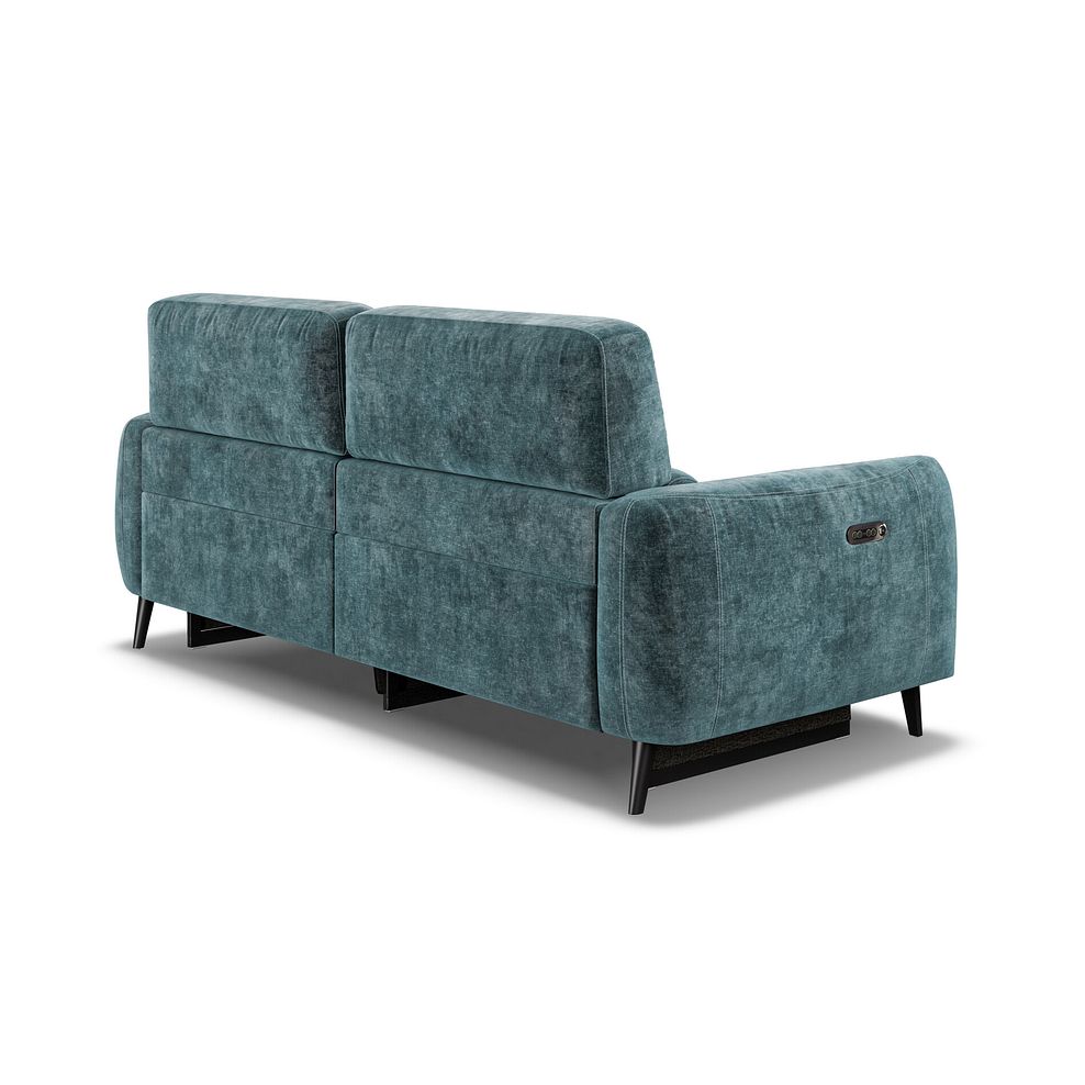 Juliette 3 Seater Recliner Sofa With Power Headrest in Descent Blue Fabric 6