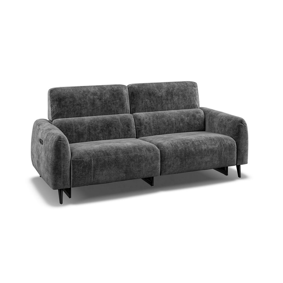 Juliette 3 Seater Recliner Sofa With Power Headrest in Descent Charcoal Fabric Thumbnail 1