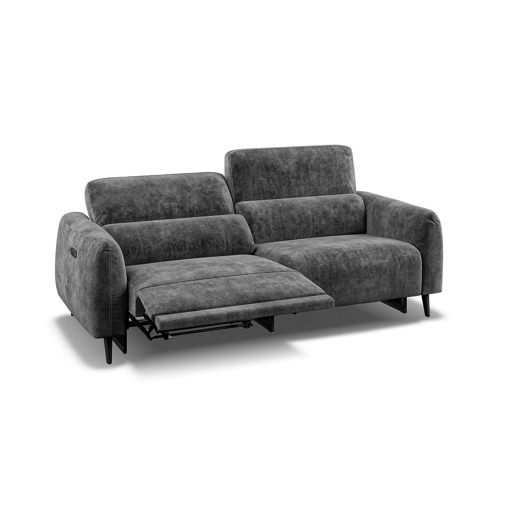 Juliette 3 Seater Recliner Sofa With Power Headrest in Descent Charcoal Fabric Thumbnail 4
