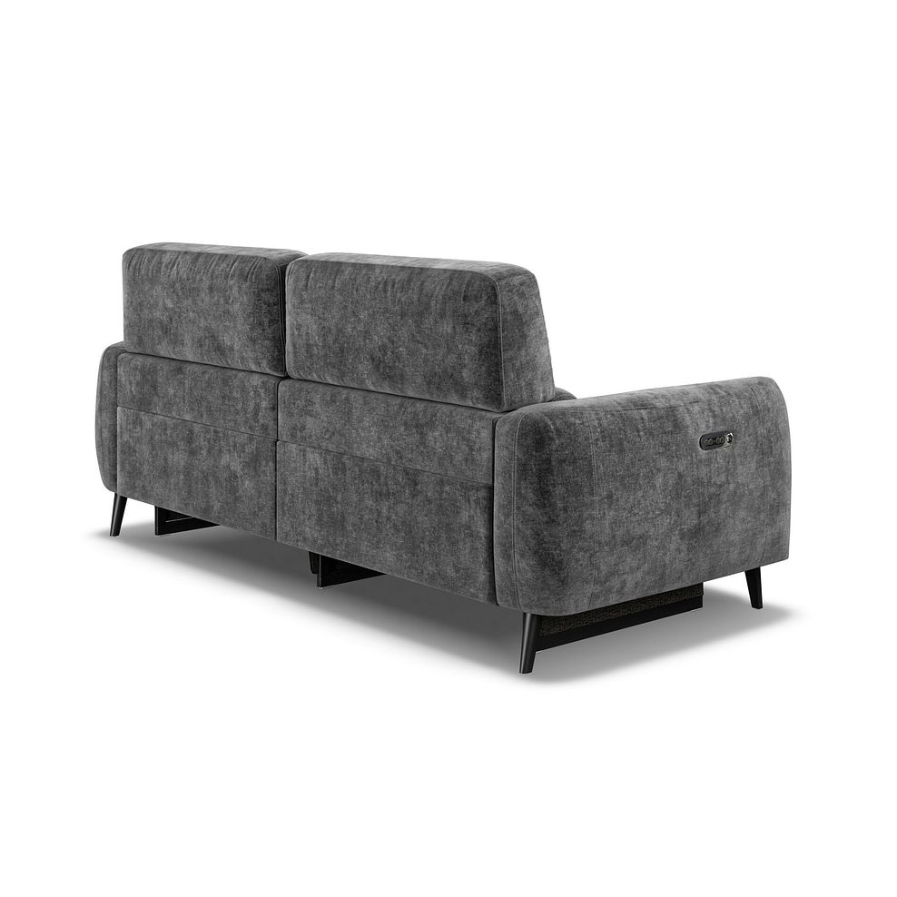 Juliette 3 Seater Recliner Sofa With Power Headrest in Descent Charcoal Fabric 6