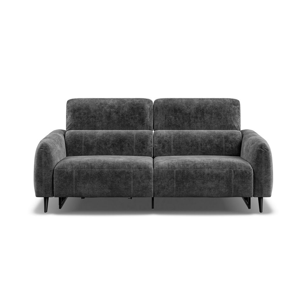 Juliette 3 Seater Recliner Sofa With Power Headrest in Descent Charcoal Fabric Thumbnail 2
