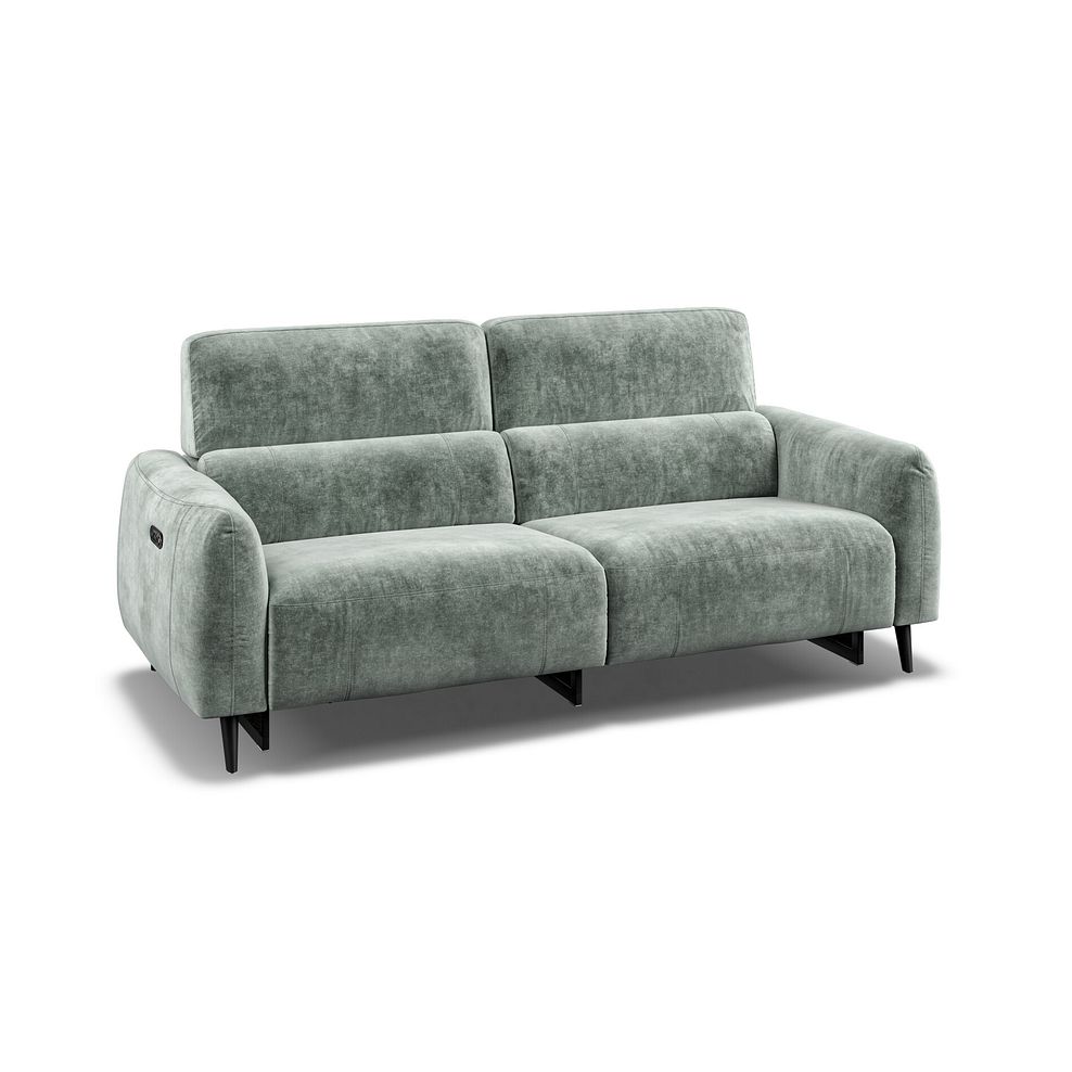Juliette 3 Seater Recliner Sofa With Power Headrest in Descent Pewter Fabric 1