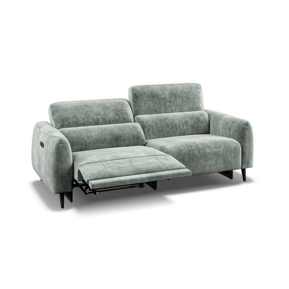 Juliette 3 Seater Recliner Sofa With Power Headrest in Descent Pewter Fabric 4