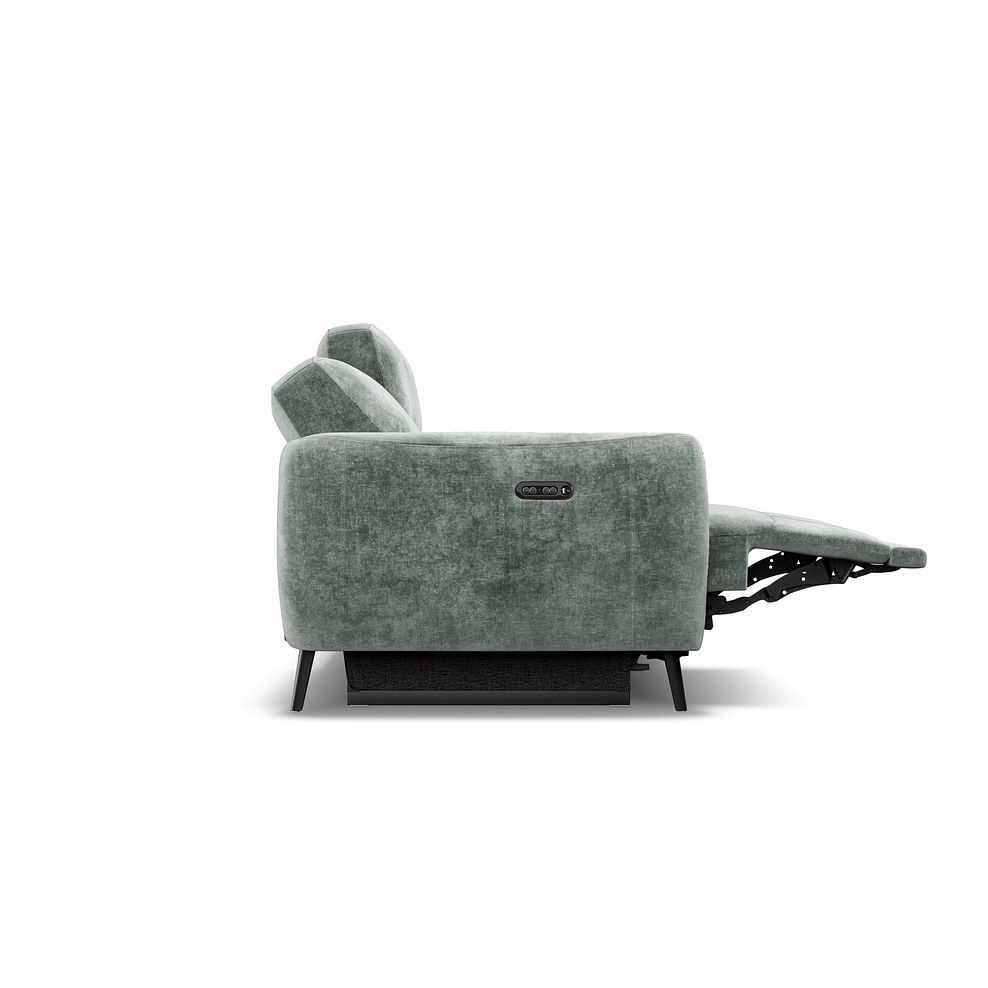 Juliette 3 Seater Recliner Sofa With Power Headrest in Descent Pewter Fabric 8