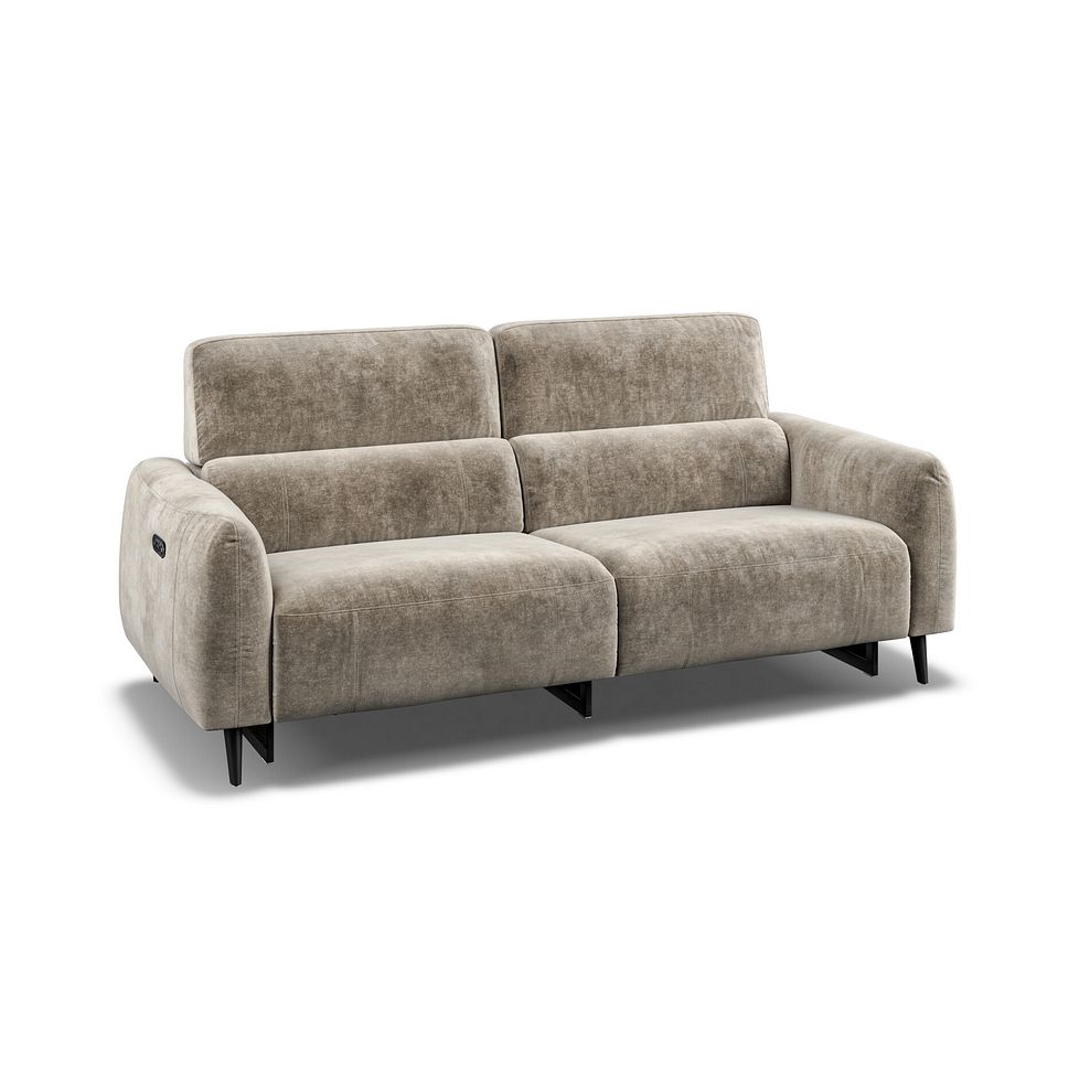 Juliette 3 Seater Recliner Sofa With Power Headrest in Descent Taupe Fabric