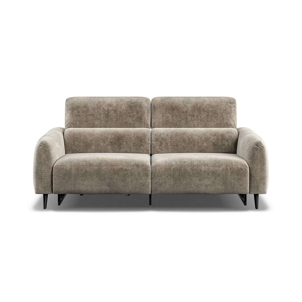 Juliette 3 Seater Recliner Sofa With Power Headrest in Descent Taupe Fabric Thumbnail 2