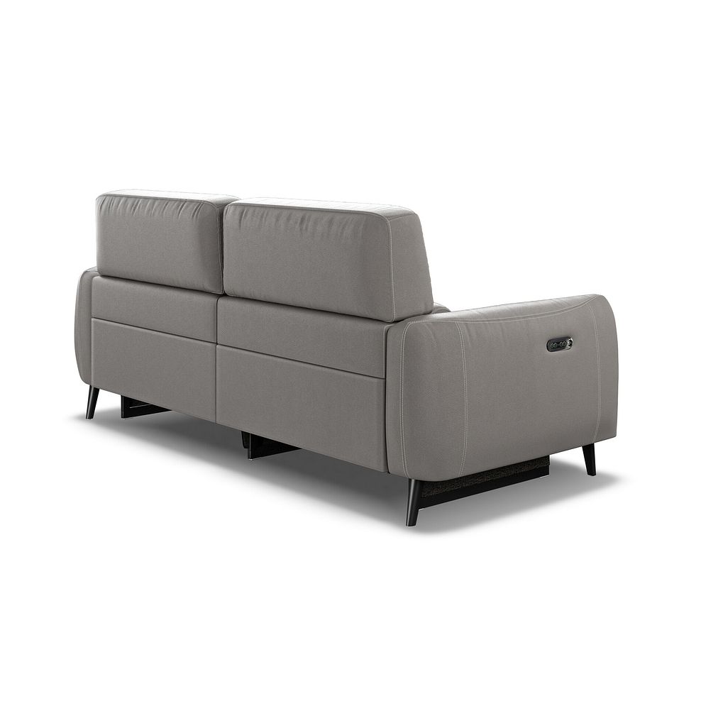 Juliette 3 Seater Recliner Sofa With Power Headrest in Elephant Grey Leather 5