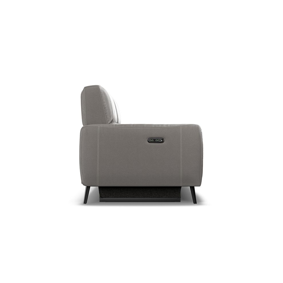 Juliette 3 Seater Recliner Sofa With Power Headrest in Elephant Grey Leather 7