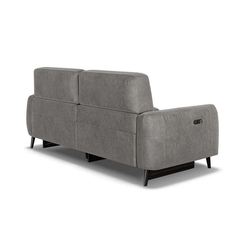 Juliette 3 Seater Recliner Sofa With Power Headrest in Maldives Dark Grey Fabric 5