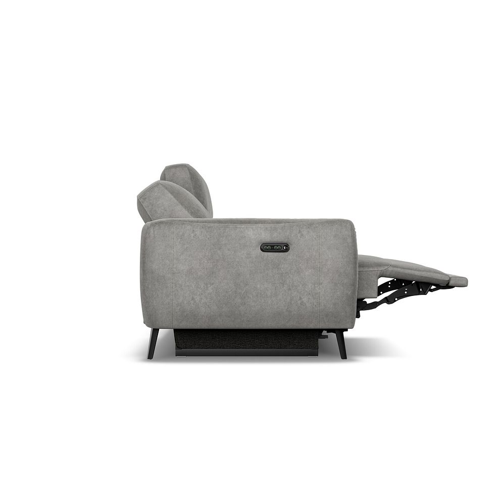Juliette 3 Seater Recliner Sofa With Power Headrest in Maldives Dark Grey Fabric 8