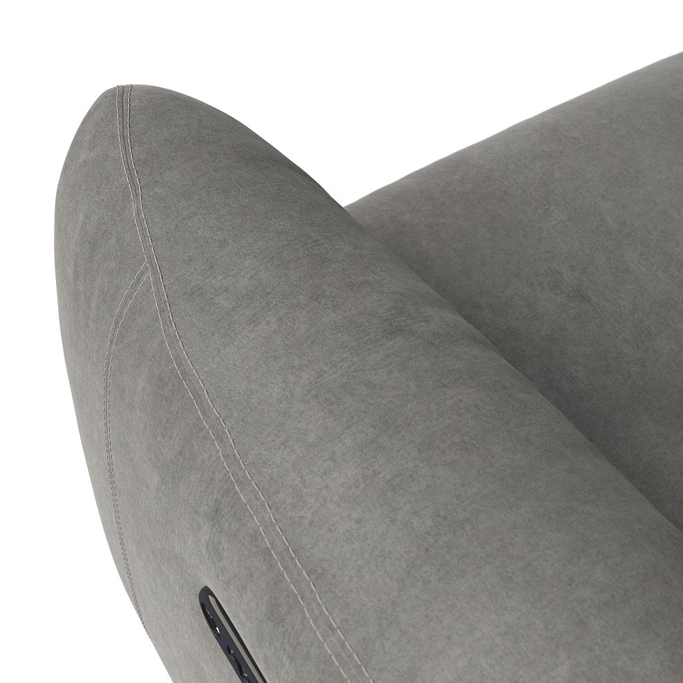 Juliette 3 Seater Recliner Sofa With Power Headrest in Maldives Dark Grey Fabric 9
