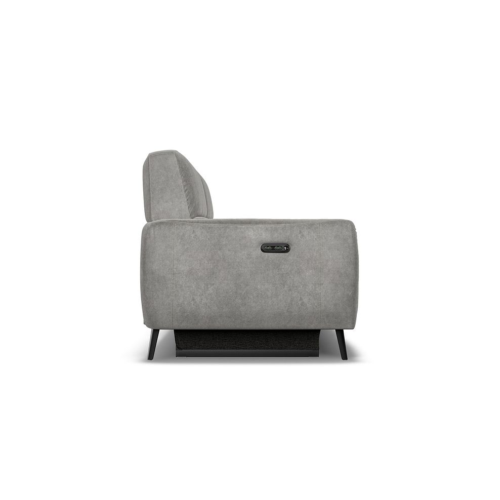 Juliette 3 Seater Recliner Sofa With Power Headrest in Maldives Dark Grey Fabric 7