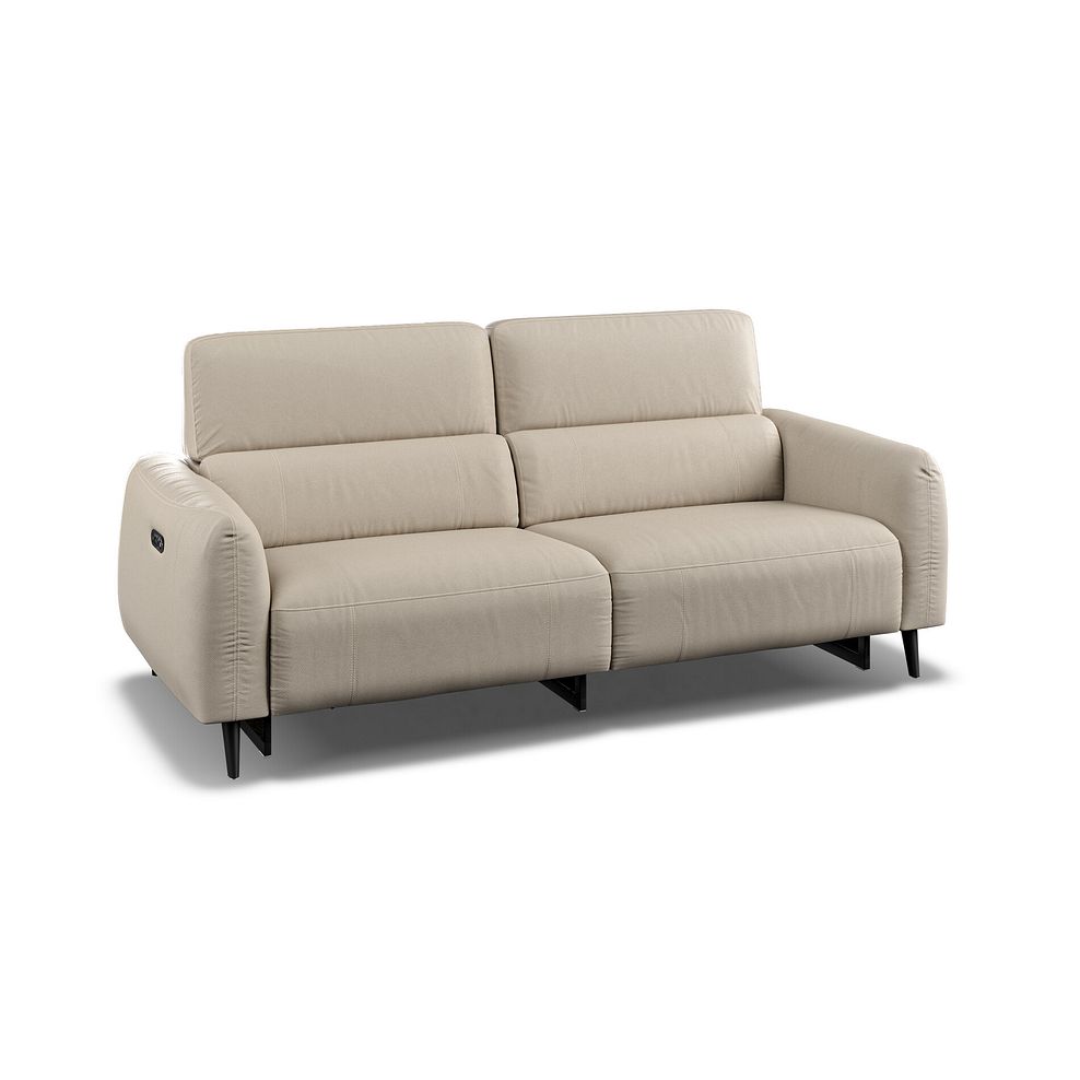 Juliette 3 Seater Recliner Sofa With Power Headrest in Pebble Leather