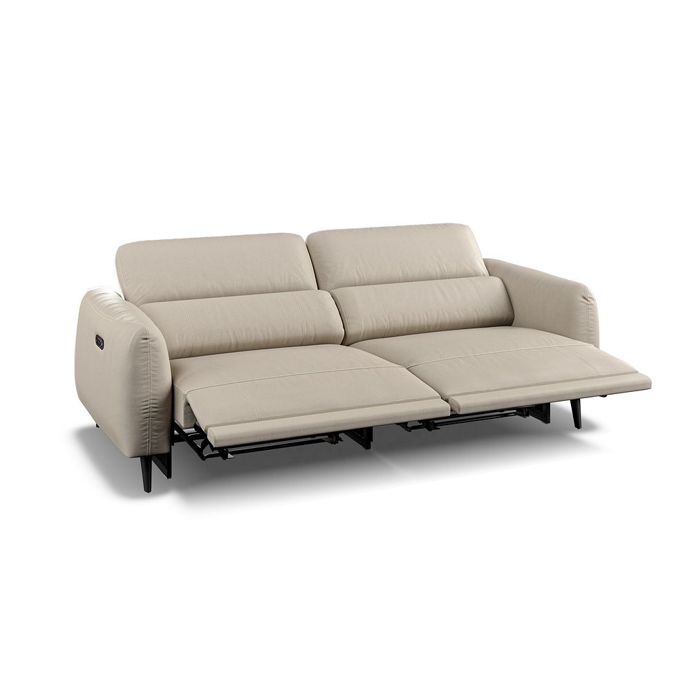 Juliette 3 Seater Recliner Sofa With Power Headrest in Pebble Leather Thumbnail 2