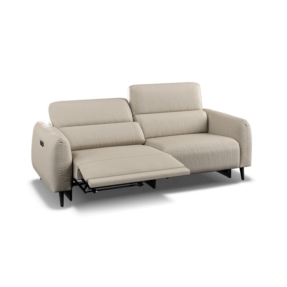 Juliette 3 Seater Recliner Sofa With Power Headrest in Pebble Leather Thumbnail 4