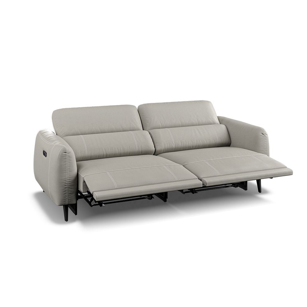 Juliette 3 Seater Recliner Sofa With Power Headrest in Taupe Leather 4