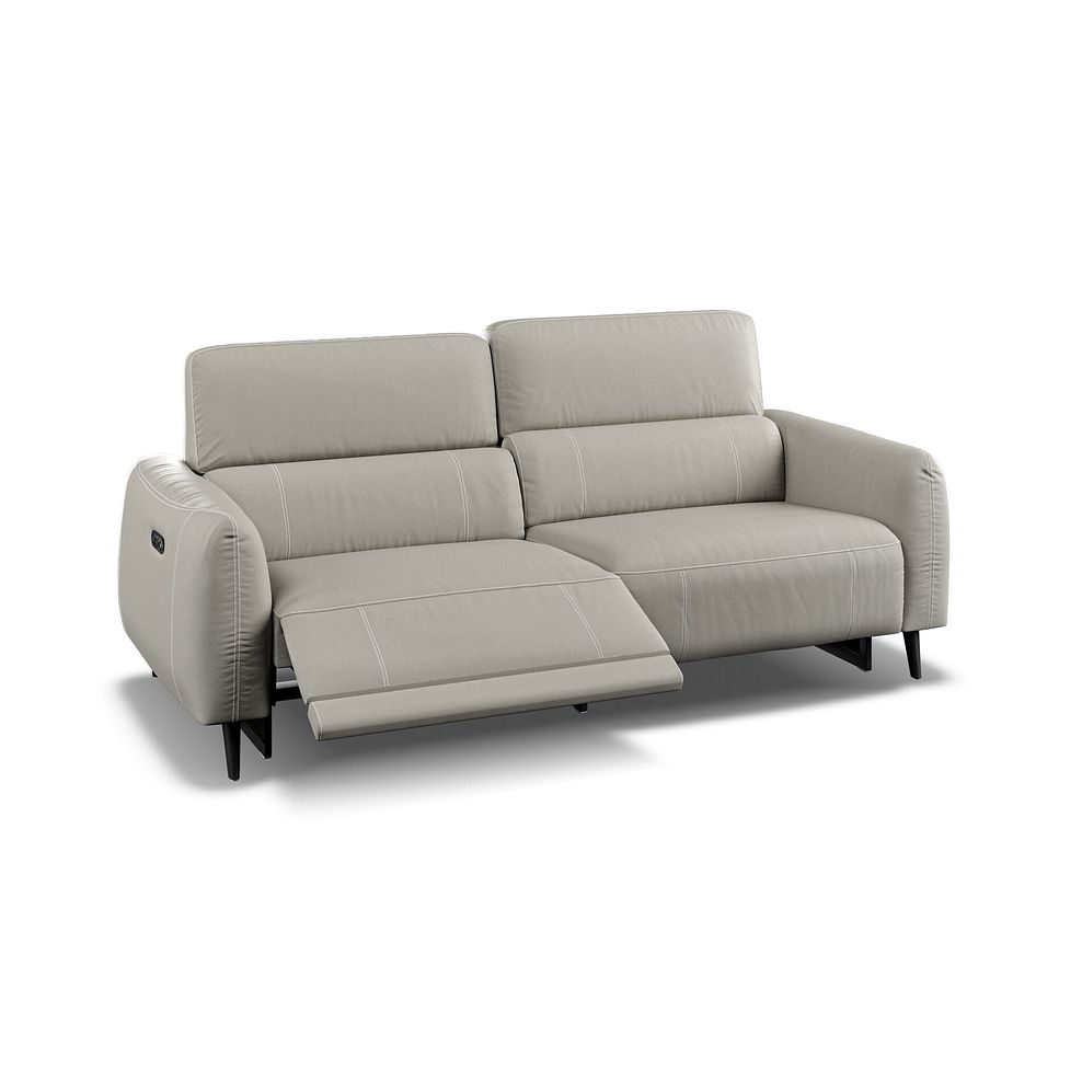 Juliette 3 Seater Recliner Sofa With Power Headrest in Taupe Leather 2